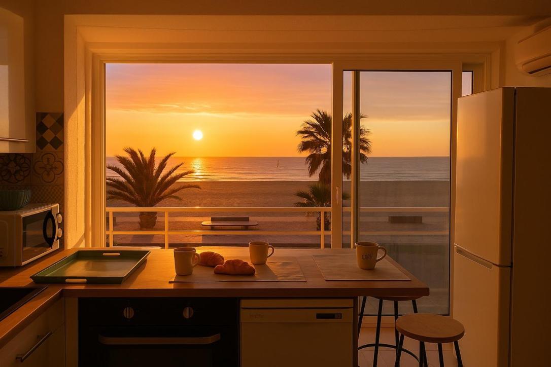 "Plage" Splendide Vue Mer Depuis La Chambre Et Le Salon Cuisine, 20M De La Plage! 卡内 外观 照片