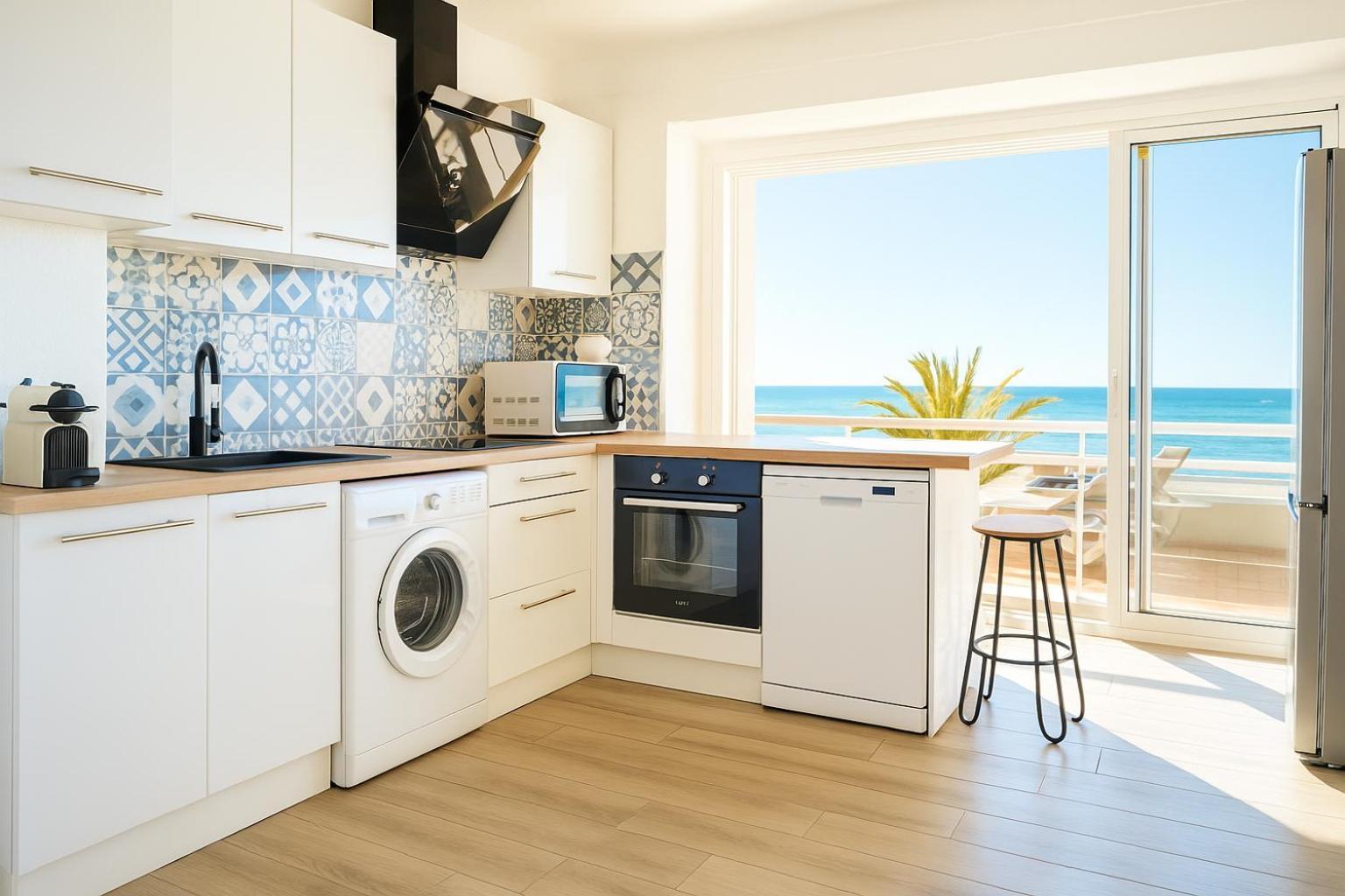 "Plage" Splendide Vue Mer Depuis La Chambre Et Le Salon Cuisine, 20M De La Plage! 卡内 外观 照片